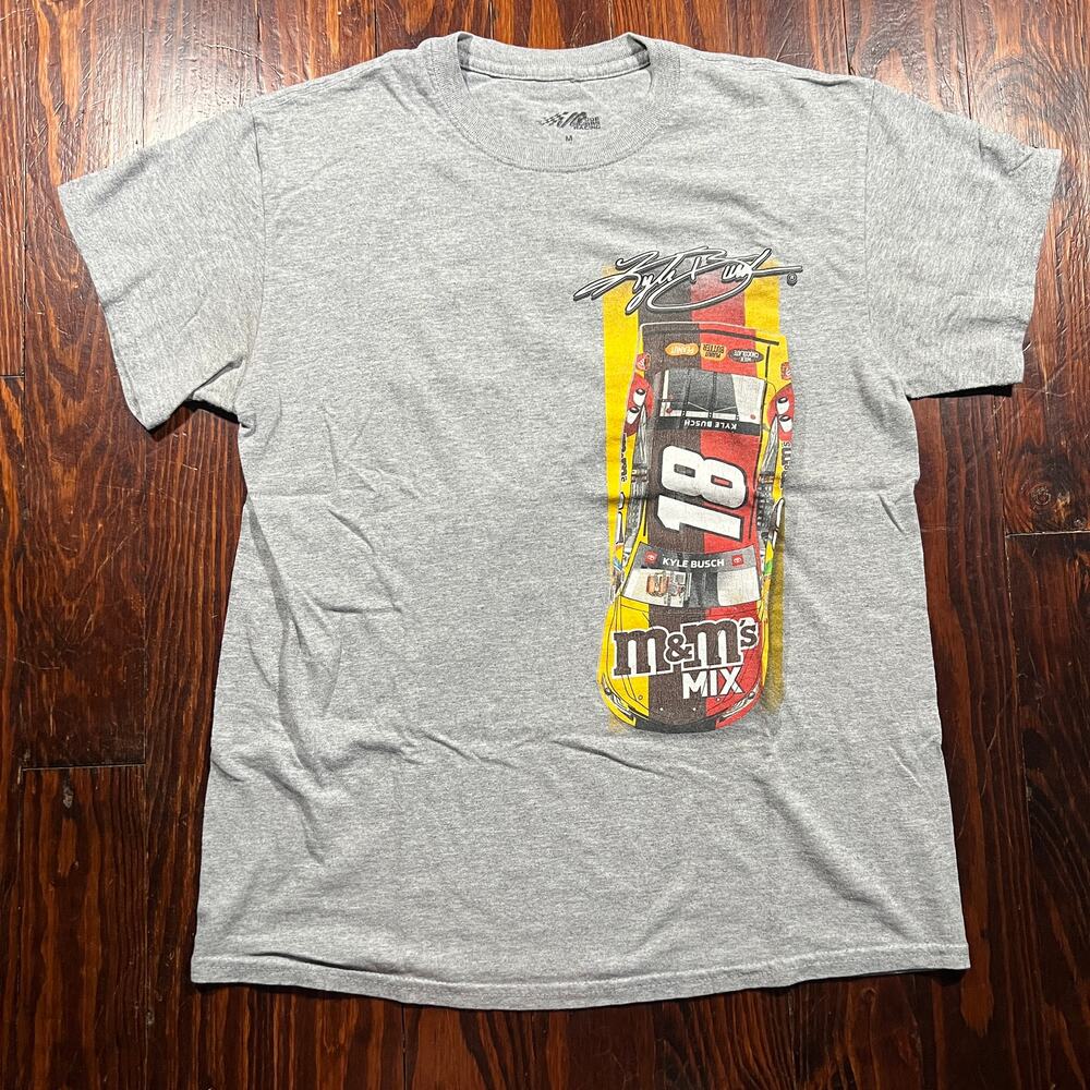 M M&M's NASCAR T-Shirt Gray Regular Racing